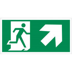 Evakuacinis saugos ženklas "Išėjimas aukštyn į dešinę"