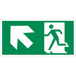 Evakuacinis saugos ženklas "Išėjimas aukštyn į kairę"