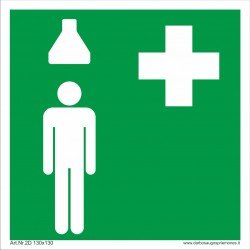 Medicininės pagalbos saugos ženkas "Pirmosios pagalbos dušas".