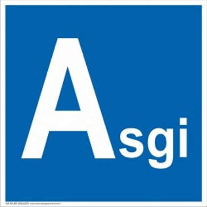 Patalpų kategorijos Asgi ženklas. 