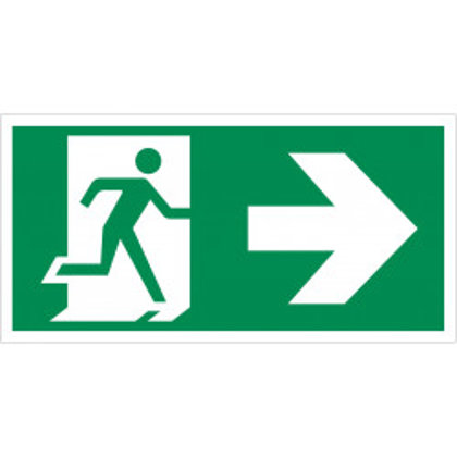 Evakuacinis saugos ženklas "Išėjimas į dešinę"