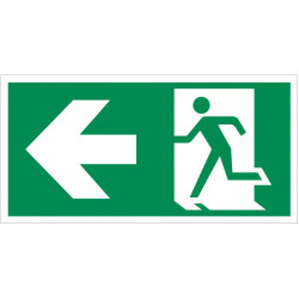 Evakuacinis saugos ženklas "Išėjimas į kairę"