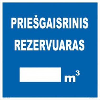 Saugos ženklas "Priešgaisrinis rezervuaras".