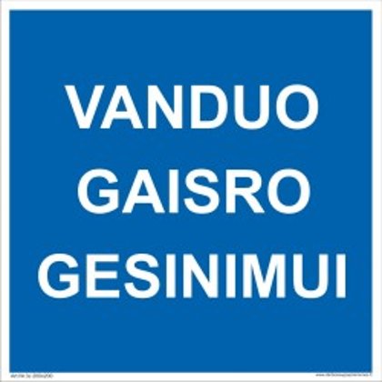 Gaisrinės saugos ženklas "Vanduo gaisro gesinimui".